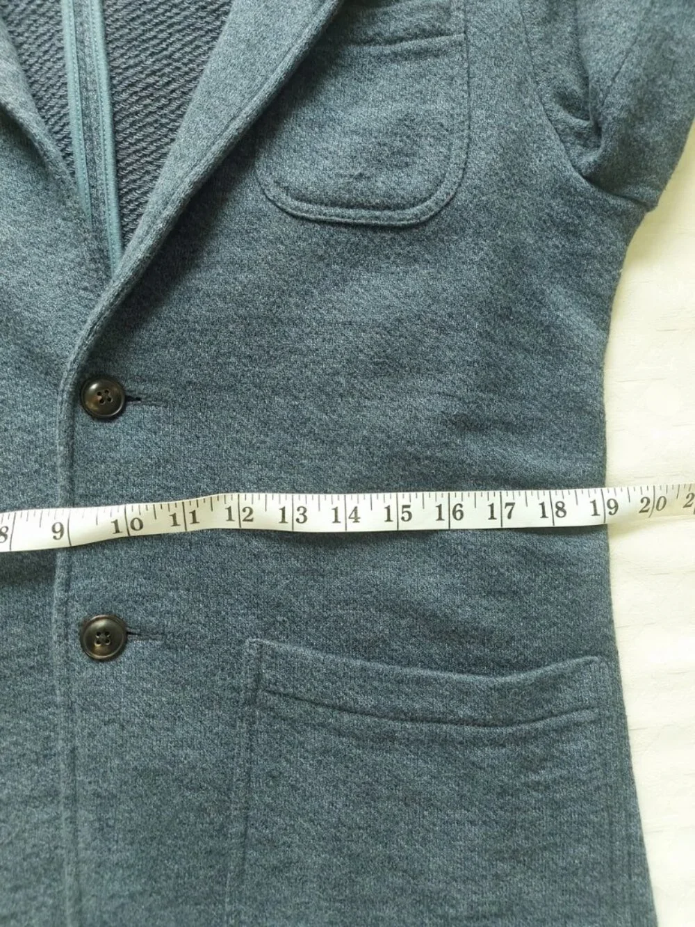 Faherty Men Reserve Inlet Blazer Medium Preppy Blue Pockets Two Button Jacket